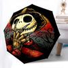 Jack Skellington Themed Automatic Opening and Closing Umbrella, Brightly Colored 8-rib Portable Umbrella, Suitable for Men and Women, A Perfect Gift F