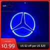 Naklejka Samochodowa 2025 Gorąca Do Mercedes Benz Gwiazda Grillu Samochodowego Emblemat Podświetlane Logo LED Białe Niebieskie Czerwone Światło Do Mercedes Benz