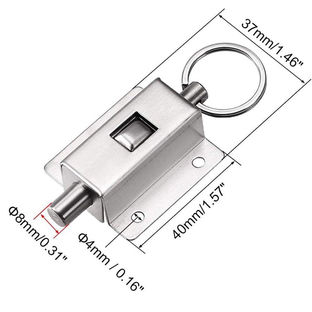 Durable 430 Stainless Steel Automatic Spring Latch Sliver Butterfly Shaped Door Barrel Bolt Ring-Pull Home
