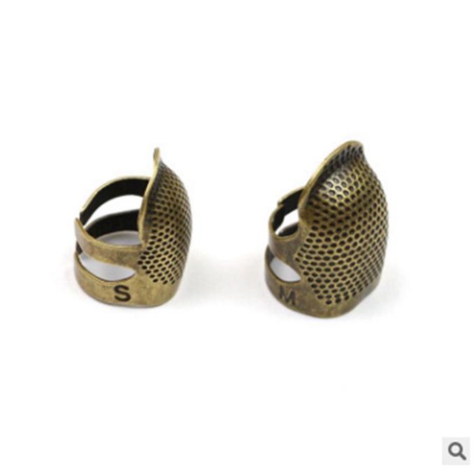 Adjustable Retro Thimble Ring Finger Hand Non-slip Embroidery Needle Press Finger Protector Finger Sleeve Universal Thimble