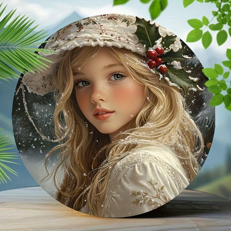 2D Flat Hanging Decorative Metal Sign Hand Painted Art