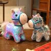 Stuffed Pretty Flashing Horse Plush Toy Colorful Sequined Pony Decor  Festival Decoration
