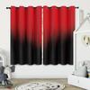 2 Stück rot und schwarz gemusterte Druckvorhänge mit Farbverlauf, zur Dekoration, für Schlafzimmer, Wohnzimmer und Büros