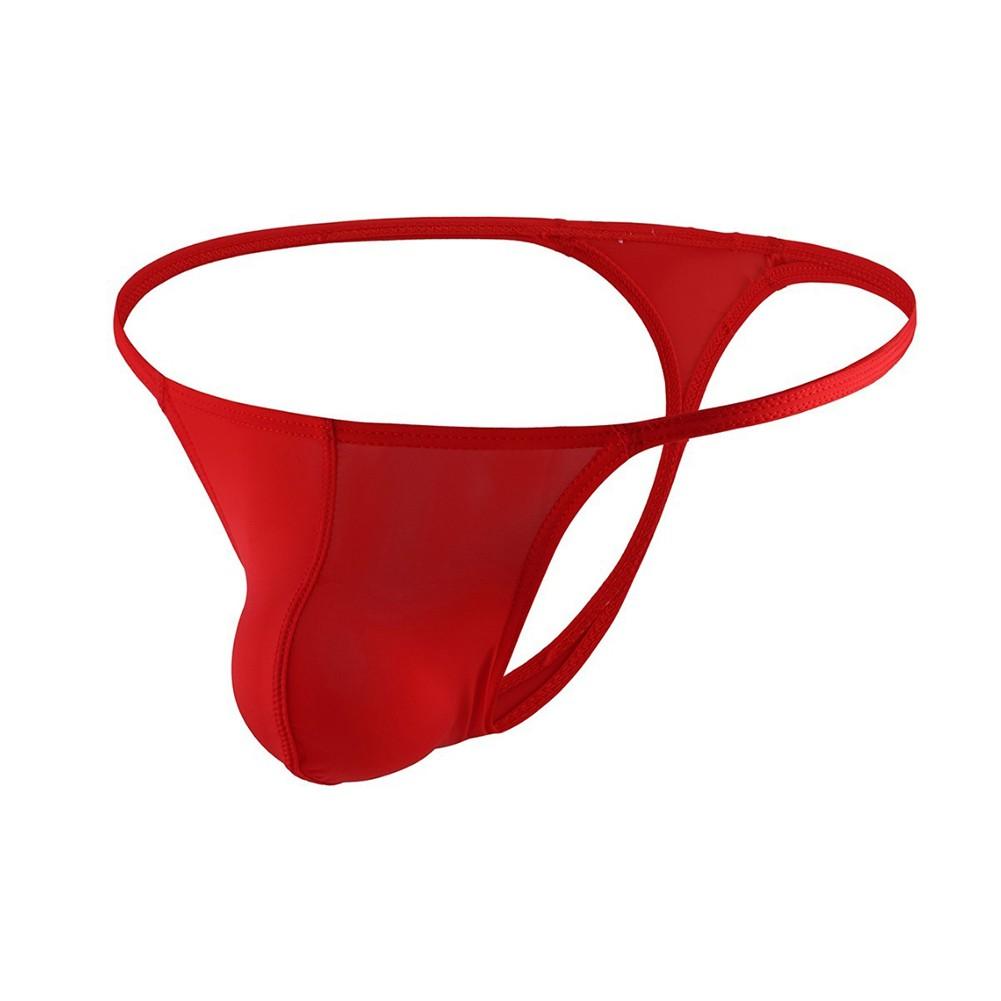 Ice Silk Underwear Low Waist Thongs Men Sexy Briefs Sexy Style Solid Color
