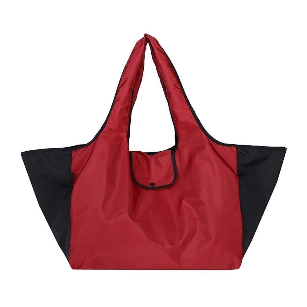 Large Capacity Foldable Shopping Pouch Portable Contrast Color Shoulder Bag  Travel