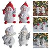 Tiny Snowman Figurine Tabletop Ornament Miniature Resin Snowman Sculpture For Mantels Porch Holiday Party Centerpieces