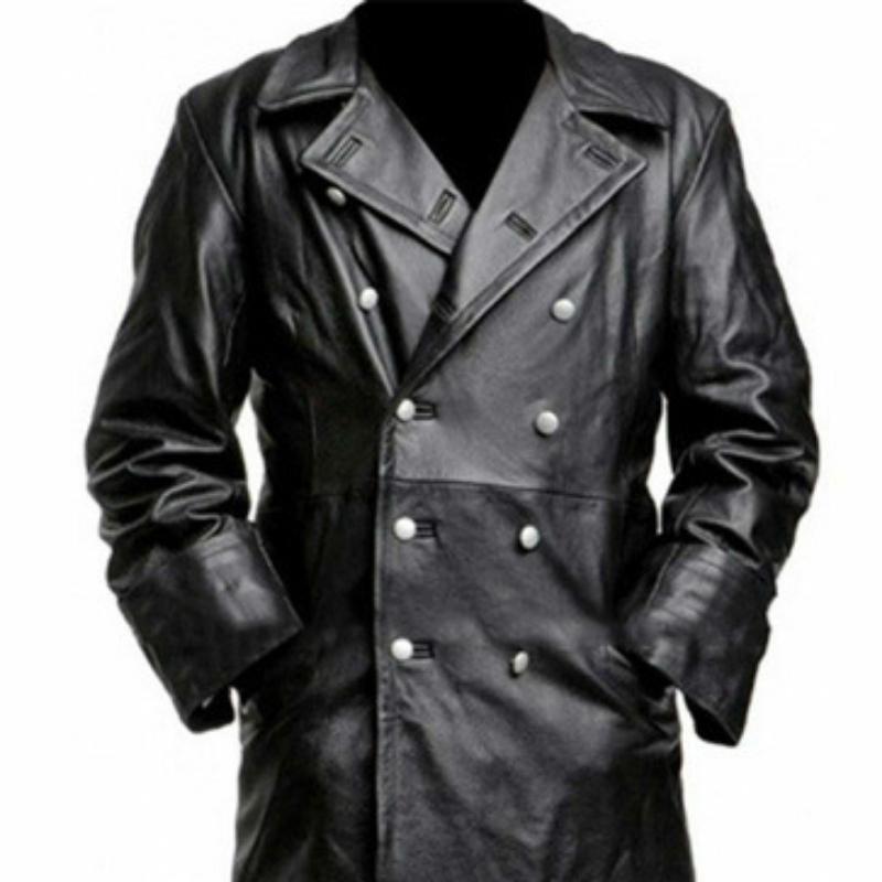 Autumn and Winter Vintage Leather Men's Medieval Coat