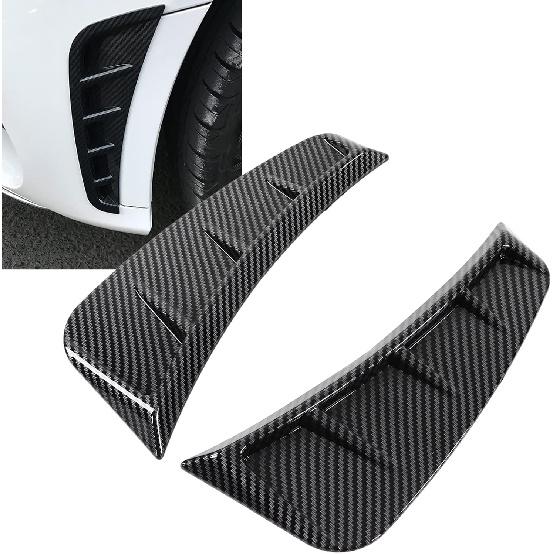 Car Fender Air Vent Trim Cover, Side Air Vent Trim, Pair Front Bumper Side Air Vent Trim Exterior Carbon Fiber Style Universal Decoration