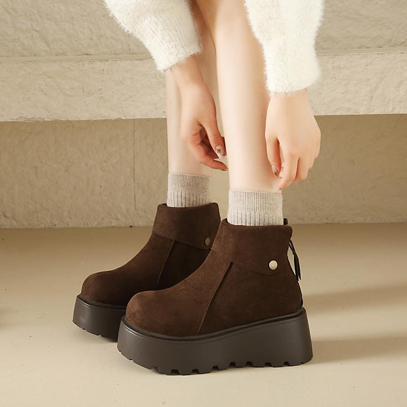 TUINANLE Newest Women Winter Snow Boots Slip on Short Boots Comfort Ankle Boots Faux Fur Lining Plush Boots