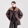 Women's Reversible Faux Fur Shearling Wool Coat - 2024 Winter Loose Fit, Slimming, Versatile Outerwear.