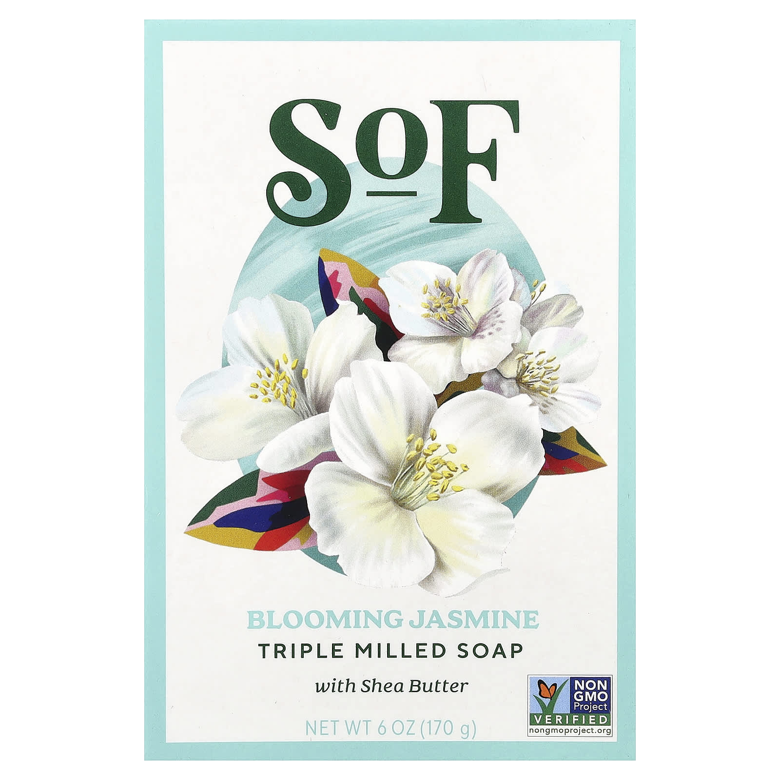 

Blooming Jasmine, French Oval Soap with Organic Shea Butter, 6 oz (170 g)