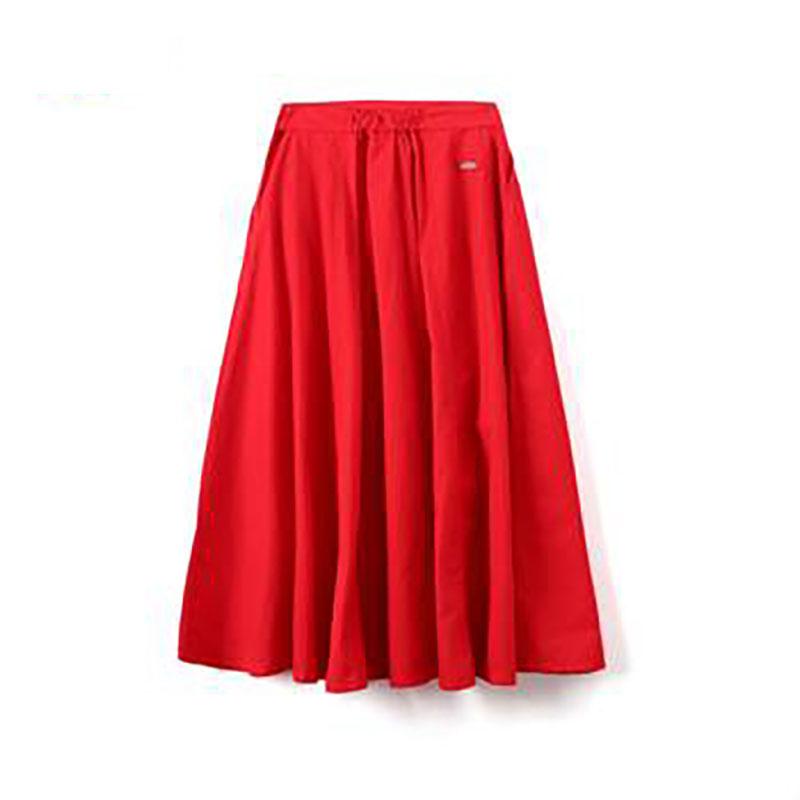 Dickies Solid Color Mid Waist Twill Casual Long Skirt Women skirts Red DK006232CX9