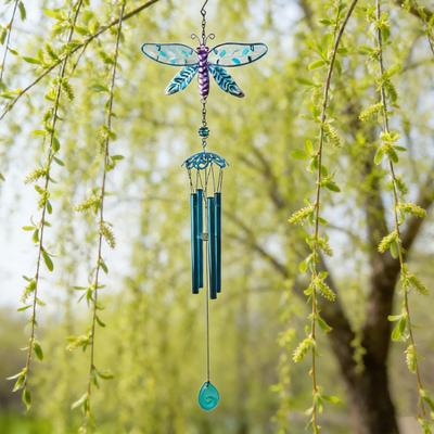 Yousheng Wind Chimes for Outside Stained Glass Hummingbird/Dragonfly Wind Bell Hanging Ornament for Garden Patio Balcony Yard Window Decor Gifts for
