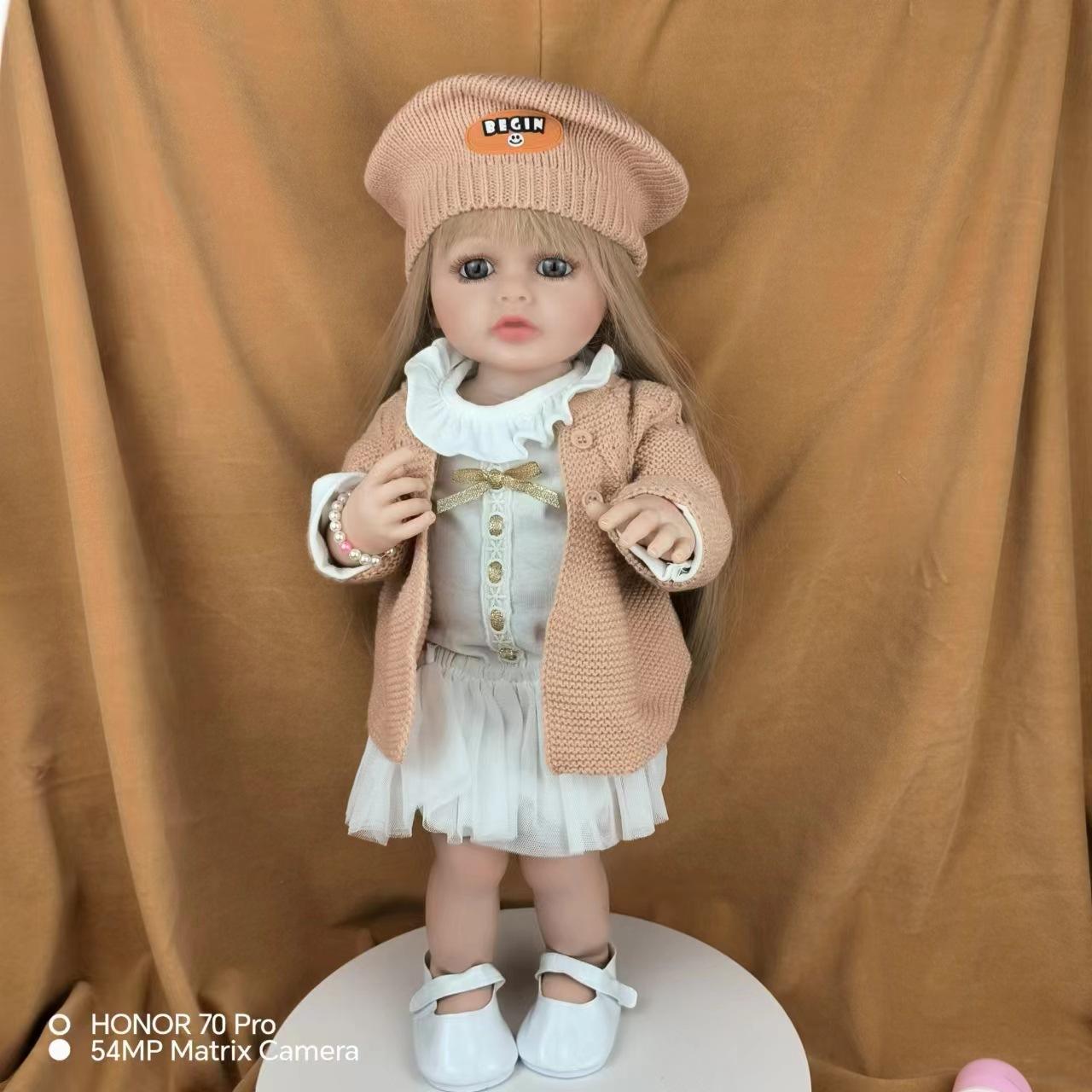 

Имитация куклы Мягкая резиновая кукла-перерождение девочка игрушка принцесса подарок наряд дети 55 см светло-коричневого