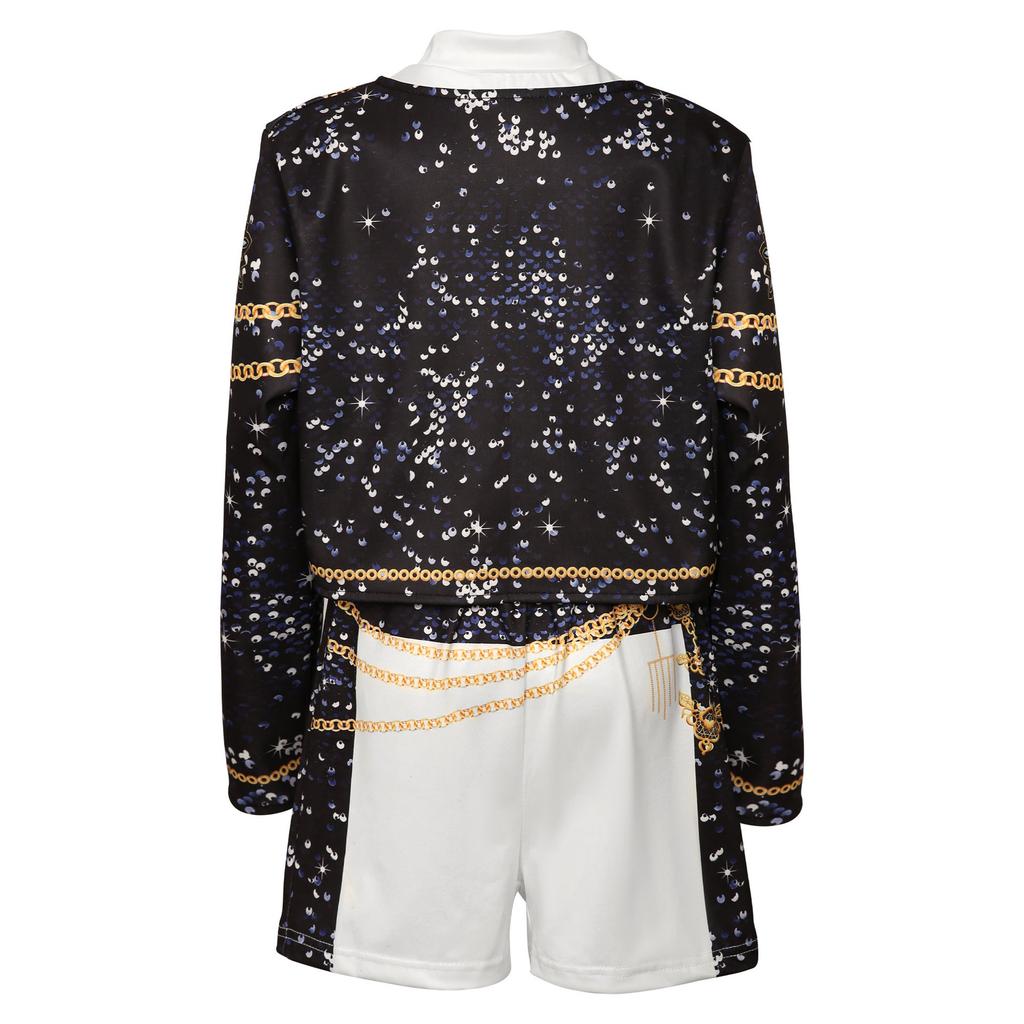 GMXIA Strój Cosplay Grupy Dziewcząt z Długim Rękawem jako Rumi, K-POP Grupa Dziewcząt Zoe Mira, i Damski Kostium do Występów Cosplay Kobiety Damskie Garnitury Spódnicowe