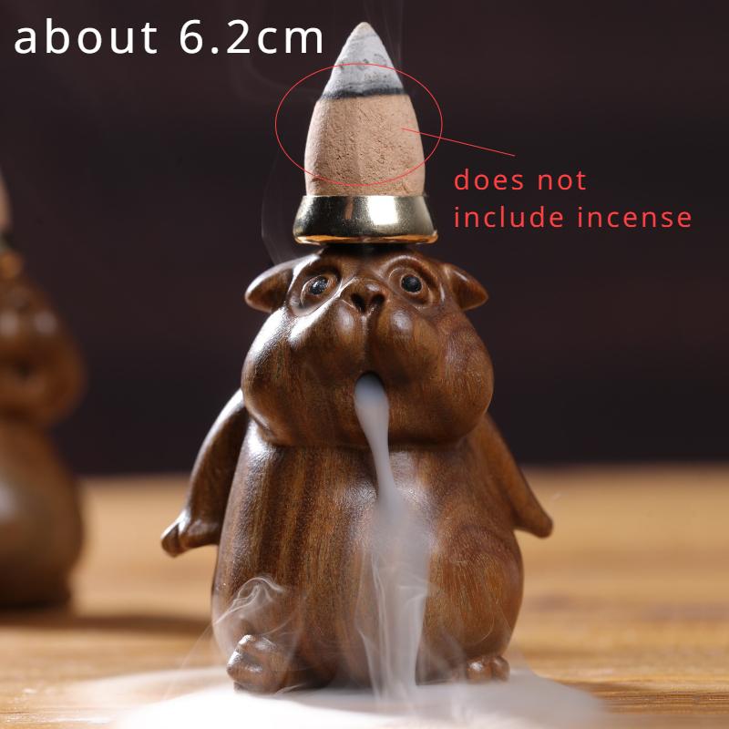 Solid wood groundhog incense burner ornament the craft of the wood carver Car decoration Living room home decoration figurine