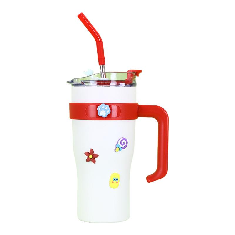 Big Mac Ice King Stainless Steel Insulated Coffee Cup, Large Capacity Summer Straw Cup