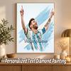 Lionel Messi Custom Name Text 5D Diamond Painting Kit DIY Full Drill Diamond Art Decoration