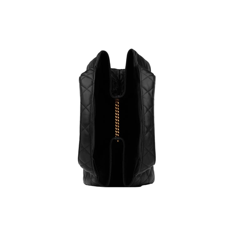 SAINT LAURENT Icare Maxi Shopping Bag Quilted Lambskin Black 698651-AAANG-1000