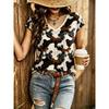 Womens V-Neck Short Sleeve Loose T-Shirt With Colorful Polka Dot Print Casual Oversized Top Daily Wear