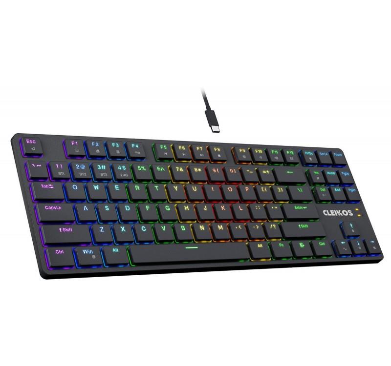 Wireless Keyboard Defender CLEIKOS GK-135 Mechanical Bluetooth + 2.4 GHz + Cable Gaming RGB Outemu