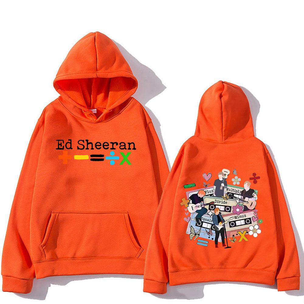 Ed Sheeran Tour Hooded Double Sided Printing Retro Hip Print Hoodies Men Fleece Sweatshirt  Hoodie Vintage for Men