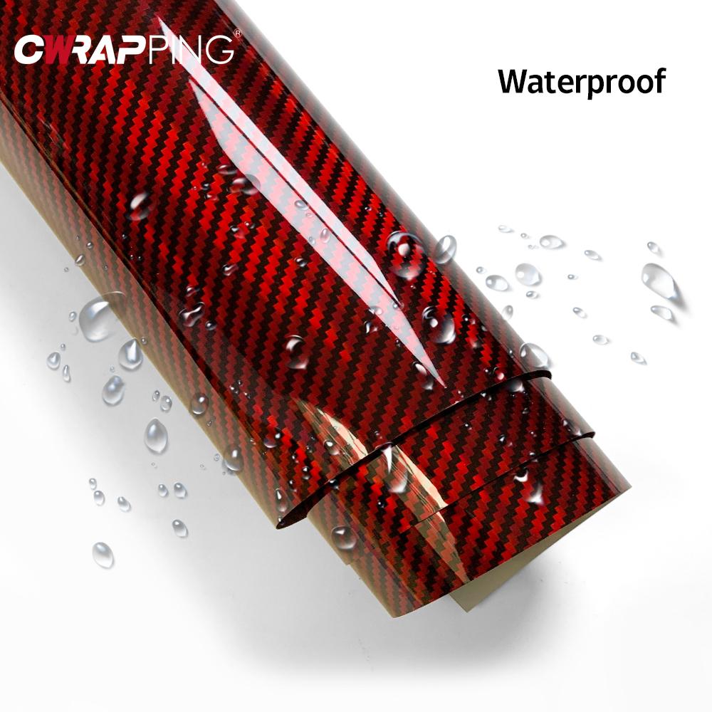 Gloss Laser Red Stickers Carbon Fiber Vinyl Film Motorcycle Body DIY Decorate Wrap Foil Sticker for Car Motorcycle Accessories