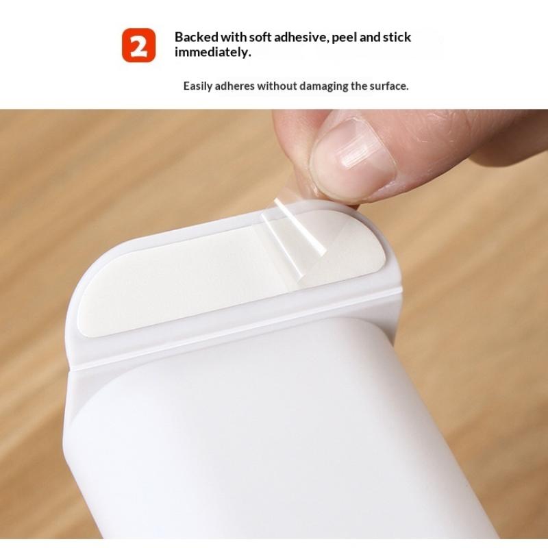 1Pack Desk Pen Holders, Clip-On Pencil Storage Containers, Adhesive Office Supplies Accessory, Pp Plastic Desk Organizer Set