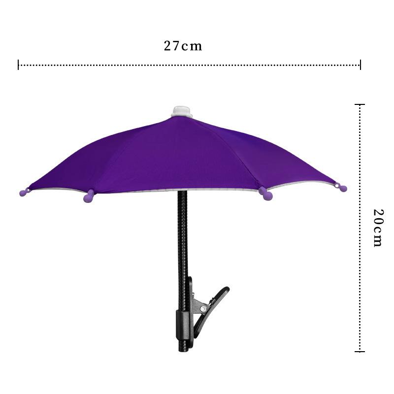 Titok bent metal hose locomotive umbrella with clip bracket mobile phone sunscreen small umbrella manufacturer