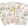 Moin Moin Message Cards Large Value Pack of 18 3D Antique Classic Elegant Floral Collage with Beaded Pink Foil Thank Thank Fancy Retro Design +