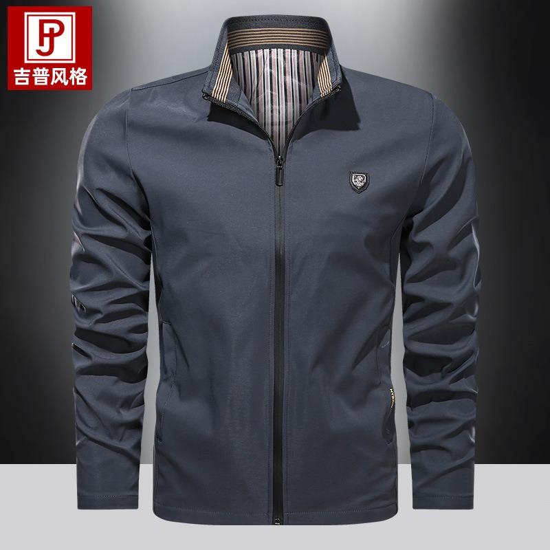 Autumn New Youth Casual Stand-up Collar Thin Jacket Middle-aged and Young Men's Outdoor Business Casual Jacket