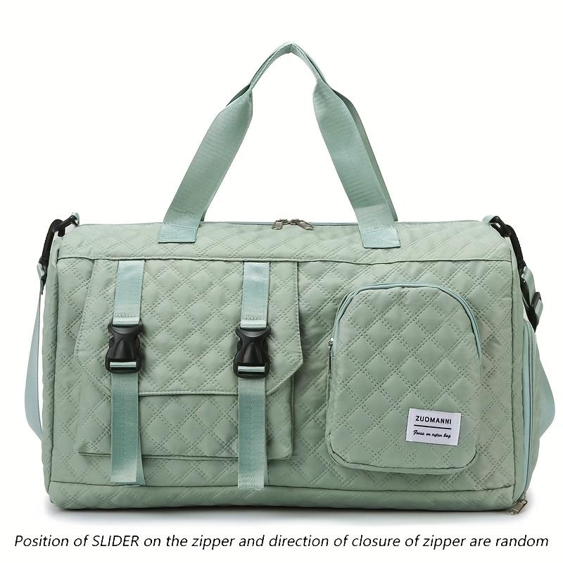 Large Capacity Argyle Travel Duffle Bag, Sports Gym Bag - Spacious & Highly Portable with Shoe Compartment for Overnight Trips