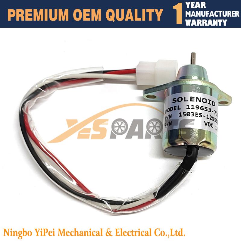 1503ES-24S5SUC5S 119653-77950 119653-66500 Shut Off Solenoid 12V SA-4850  For Yanmar John Deere Takeuchi Komatsu