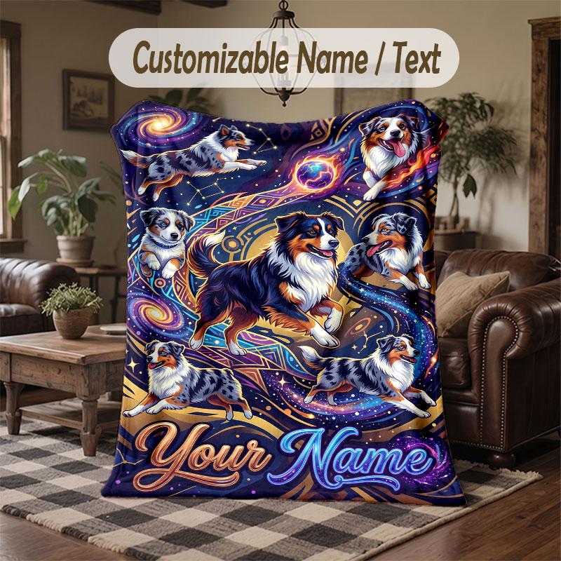 Coperta Cosmica a Tema Spaziale con Nome Personalizzato Testo Coperta Personalizzata Morbida Accogliente per Casa Divano Letto