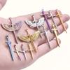 6pcs Metal Tools Pendants Long/Short Sword Charms For Jewelry Making Supplies Moon Wings Punk Charm Handmade Earrings Materials