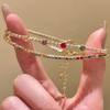 18K Gold Plated Round Bracelet with Colorful Cubic Zirconia - Stylish and Versatile Elegant Jewelry