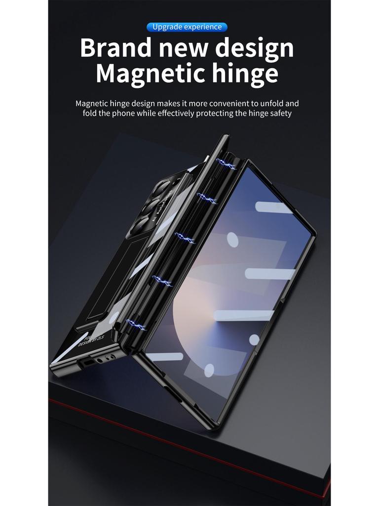 Samsung Z Fold7/6 Case: Dual Hinge, Pen Slot, Electroplated Transparent Shell, Full Coverage Protection.