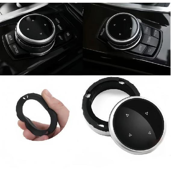 For BMW 1 2 3 4 5 6 7 Series X1 X5 X6 F20 F30 F10 F07 E60 E90 E70 IDrive Car Multimedia Big Knob Covers Button Trim Control