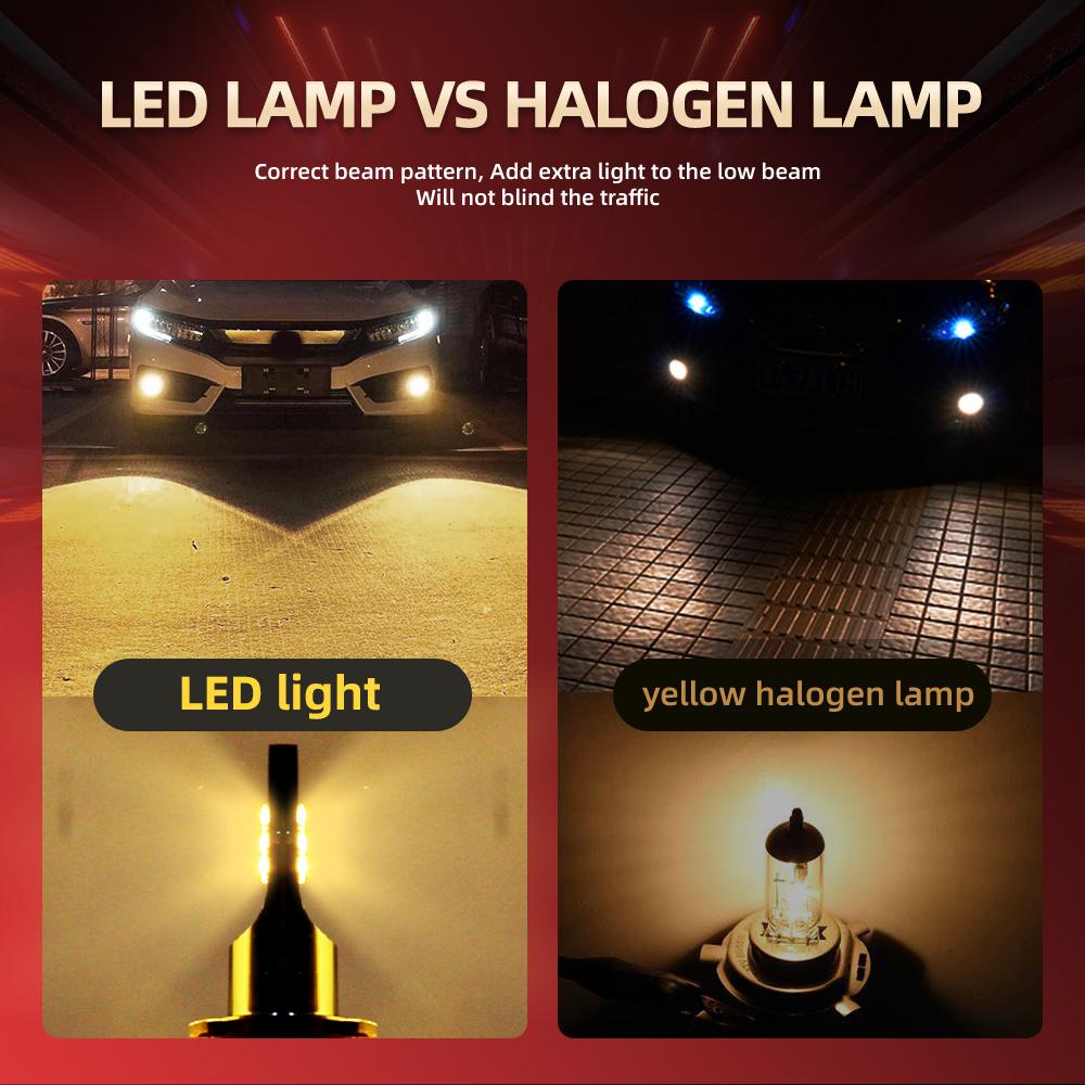 2PCS High Power 90W LED Car Fog Light Bulbs Canbus No error 3000K Warm Yellow Lights 12V 24V For Volkswagen Passat CC 2009-2010