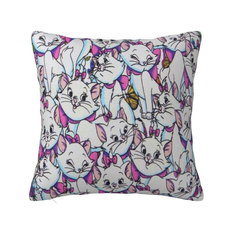 Custom Modern Marie Cat Rose Sofa Cushion Cover Soft Throw Pillow Case