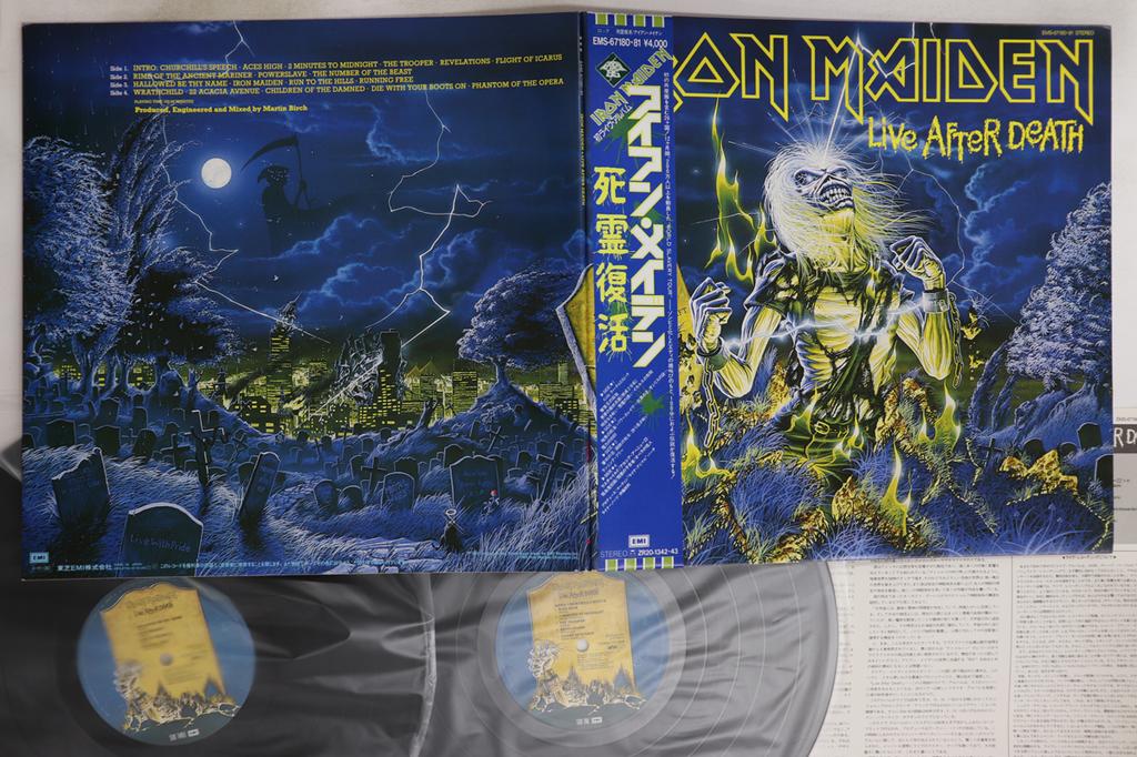 LP Record IRON MAIDEN - Live After Death EMS671801 EMI 1985 Japan Obi Metal Used