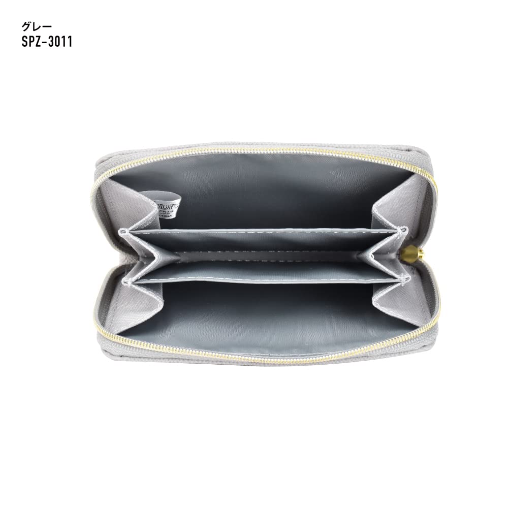 Coin Purse Pass Case Coin Case Commuter Pass Synthetic Leather Embossed PU Leather Compact Divider Round Zipper with Pass Gray Snoopy0213 [Snoopy]