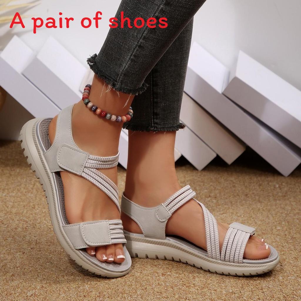 Adult Summer Beach Sandals With Magic Tape Closure And Padded Rubber Sole For Comfortable Walking