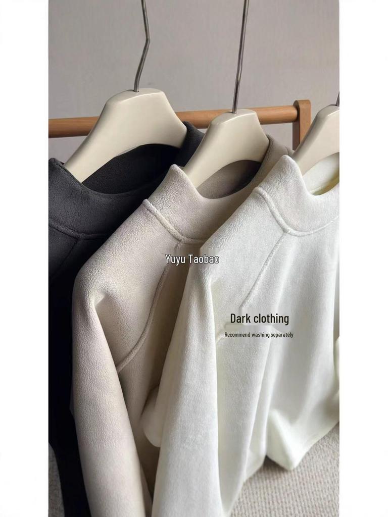 Women's Slim Fit Long Sleeve Soft Half-High Neck Base Layer Top - Versatile New Autumn Winter Style.