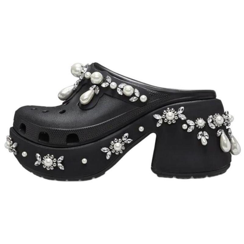 SIMONE ROCHA X Crocs Lightweight Foot Slippers EVA Anti-Abrasion Toe Slippers Women's Black