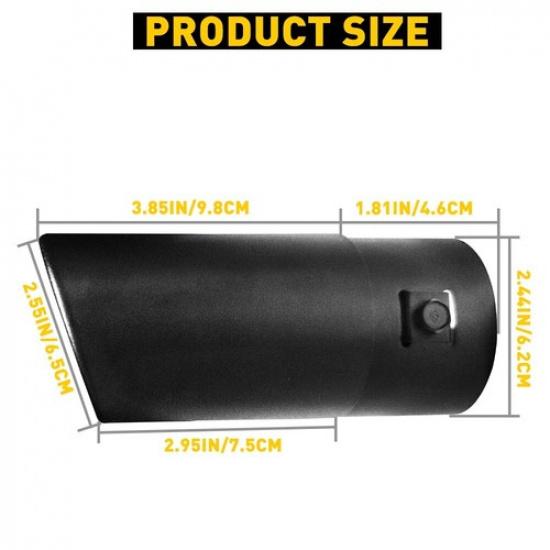Black Car Stainless Steel Rear Exhaust Pipe Tail Tip Muffler Round Accessories