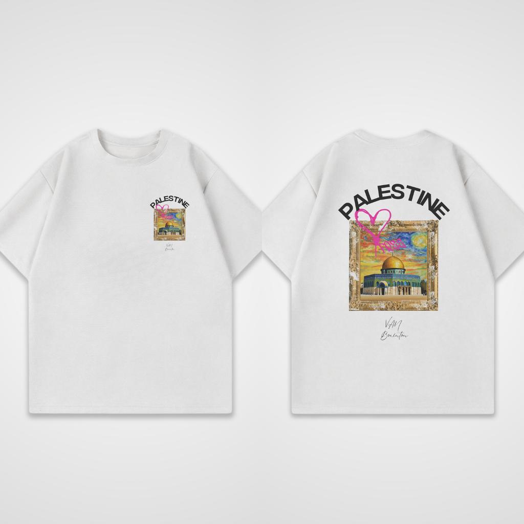 Summer Cotton Palestine Oversized T-Shirt Men Women Casual Loose High Quality Fashion Female Male Short Sleeve Round Neck Top Clothing