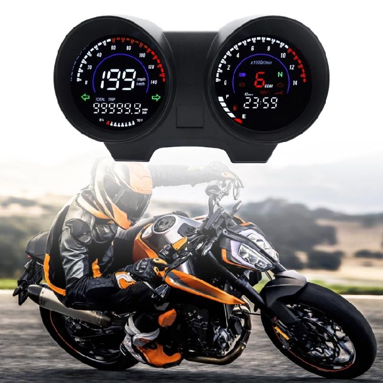 Digital LCD Odometer Dashboard Speedometer Motorbike Instrument Fuel Level Meter