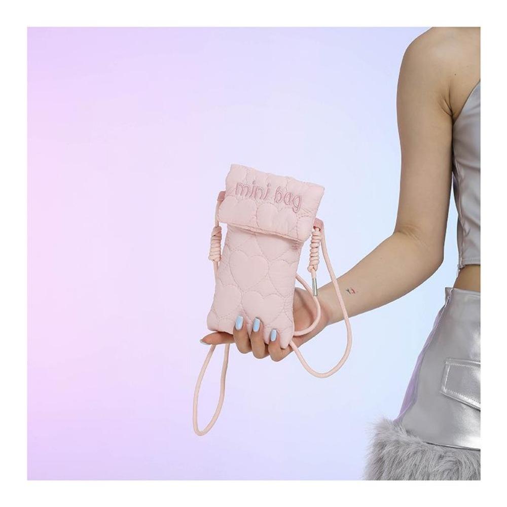 Nylon Rhombus Bag, Simple Letter Style.