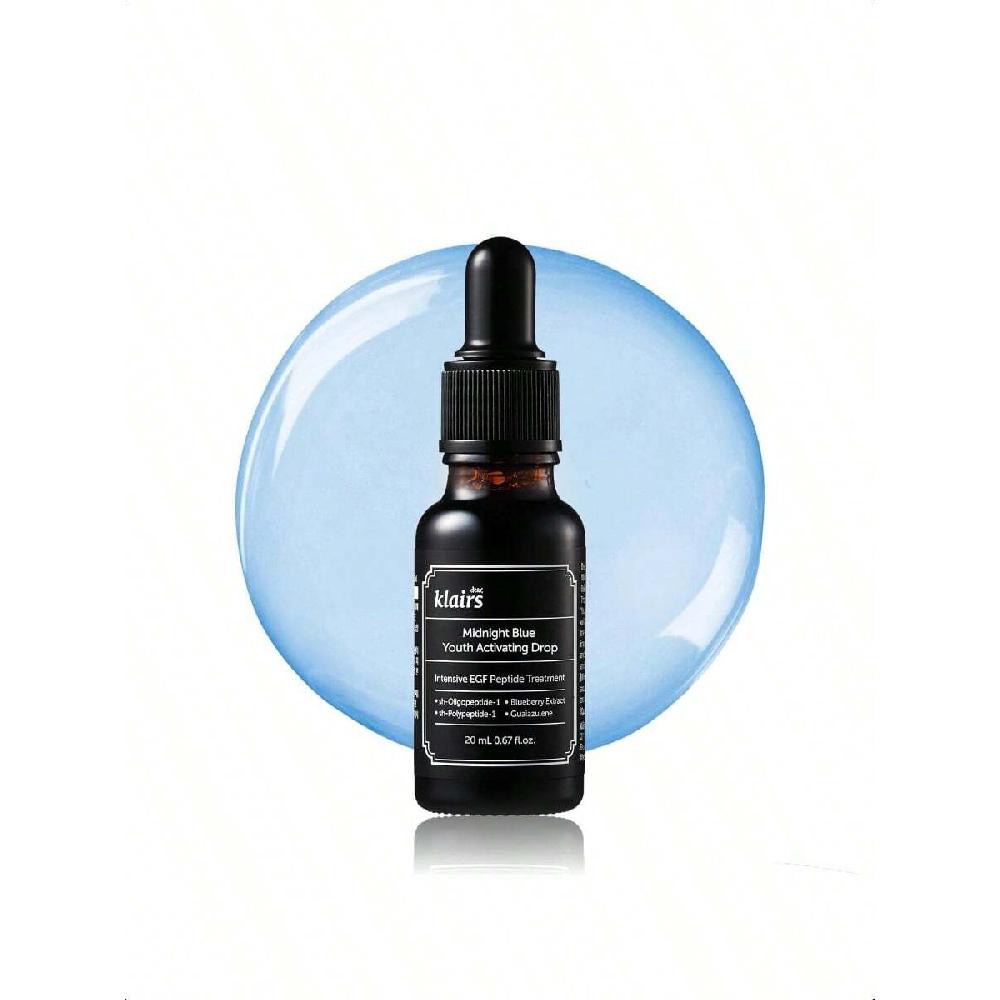 

Дорогой, Klairs Midnight Blue Youth Activating Drop 20 мл | Уход за кожей, склонной к высыпаниям, и контроль себума, двойной ЭФР, пептиды, гвайазулен, аденозин 1PC